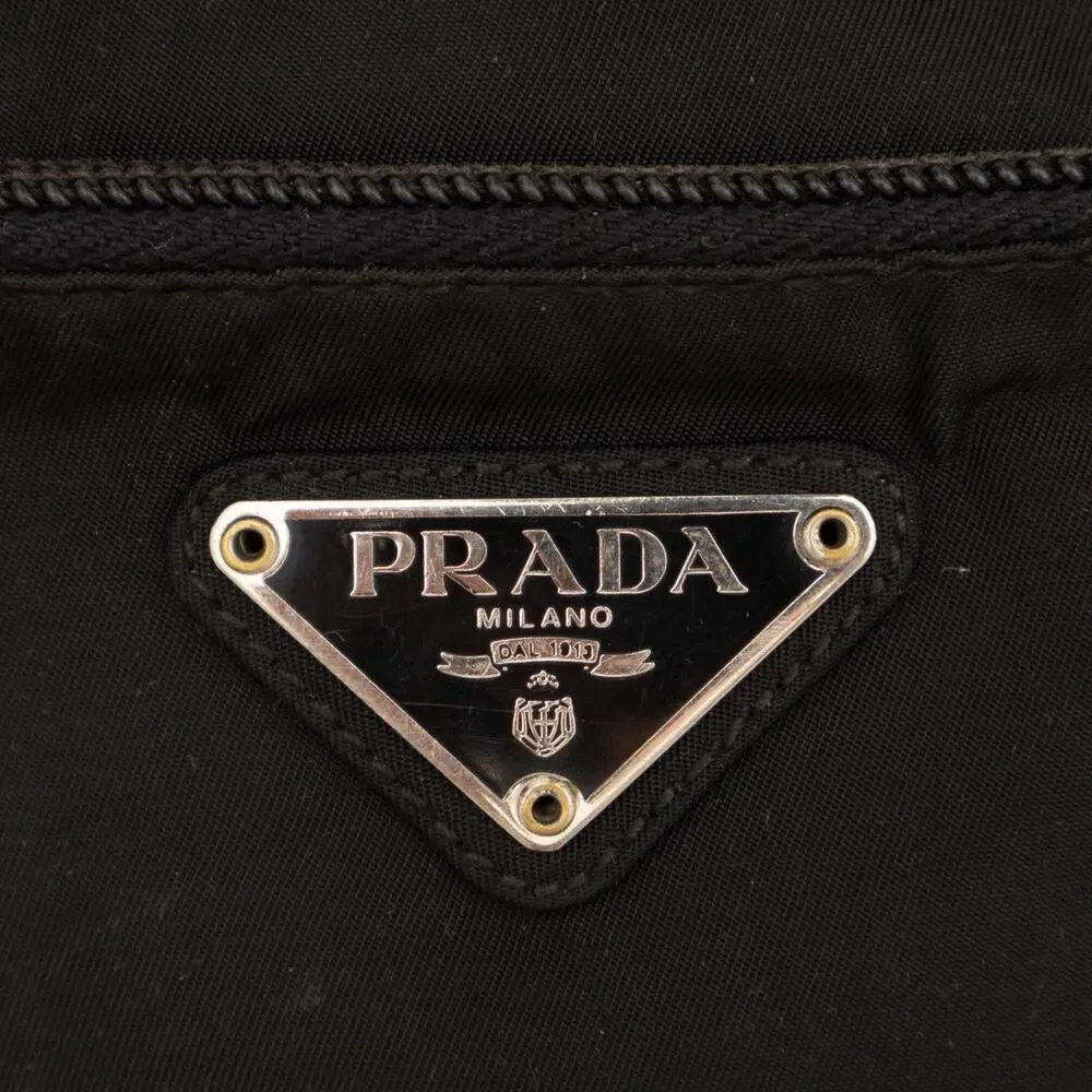 PRADA Triangle Logo Shoulder Crossbody Messenger Bag Tessuto Nylon Black